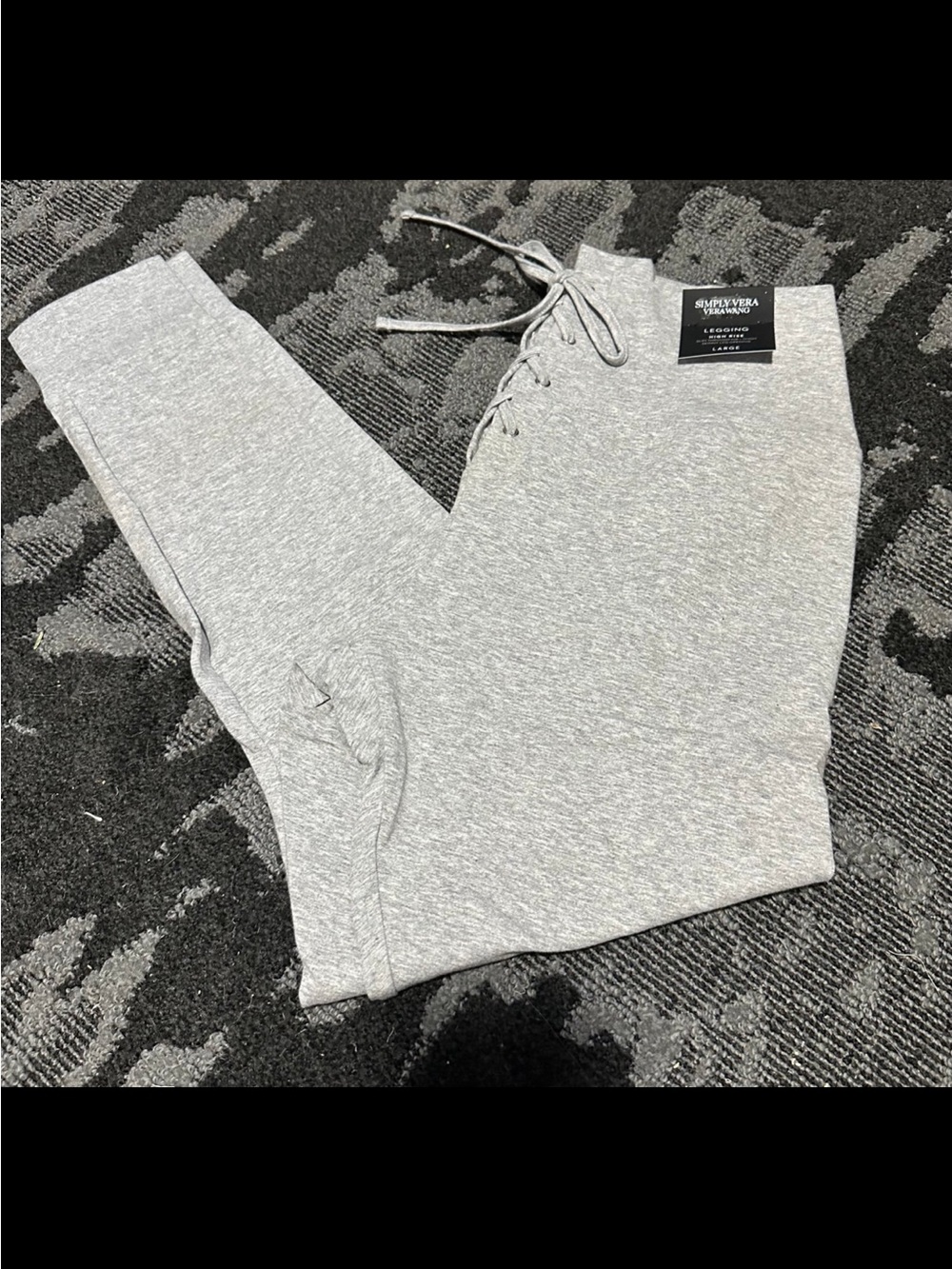 Simply Vera Vera Wang Heather Gray Lace-Up Kids Joggers